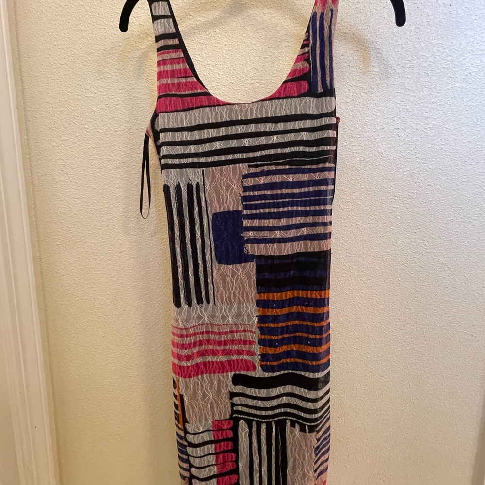 Bar III Pink and Blue Striped Midi Dress